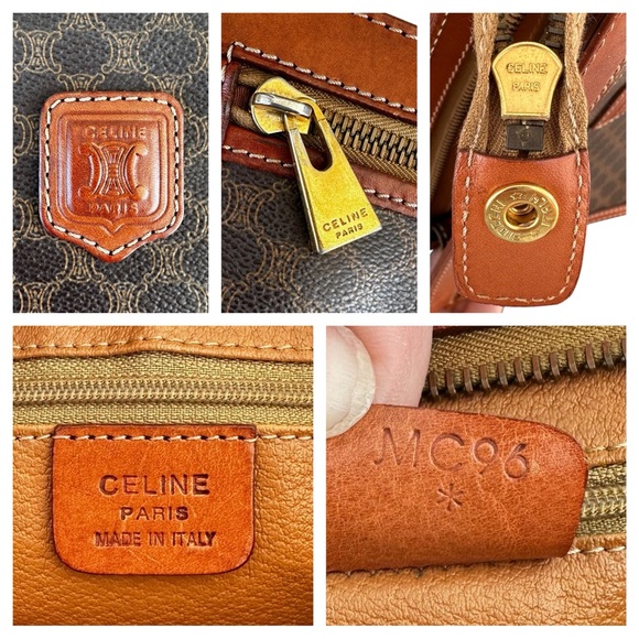 Authentic Celine Brown & Tan Macadam Leather Wristlet Clutch Bag - Picture 2 of 13